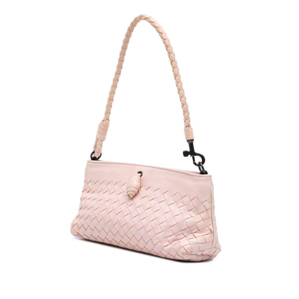 Pre-owned Bottega Veneta Nappa Intrecciato Shoulder Bag Pink