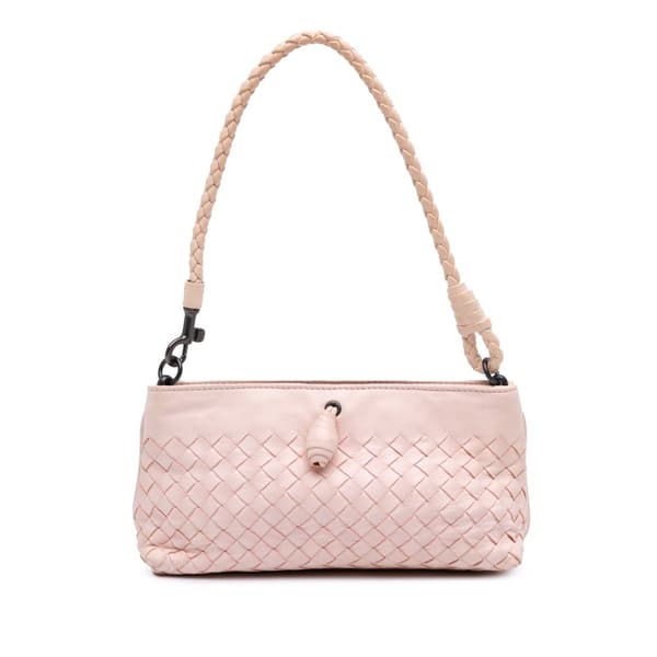 Pre-owned Bottega Veneta Nappa Intrecciato Shoulder Bag Pink