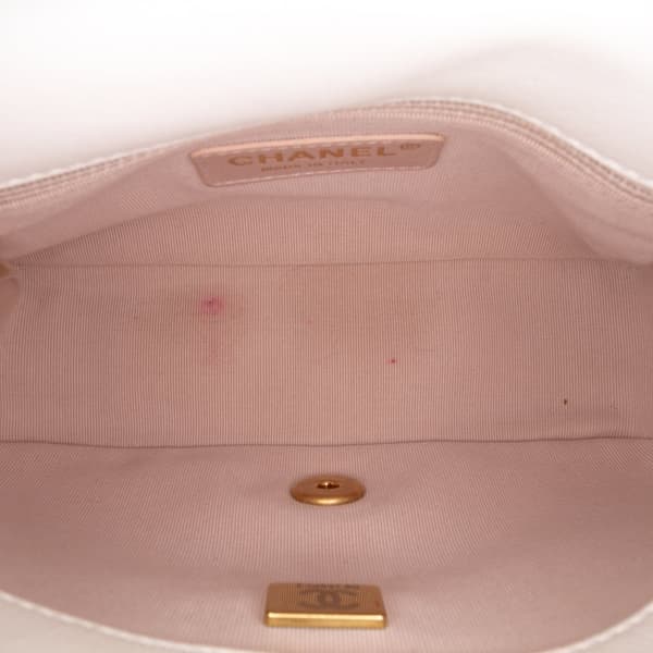 Pre-owned Chanel Small Quilted Lambskin On And On Chain Flap White