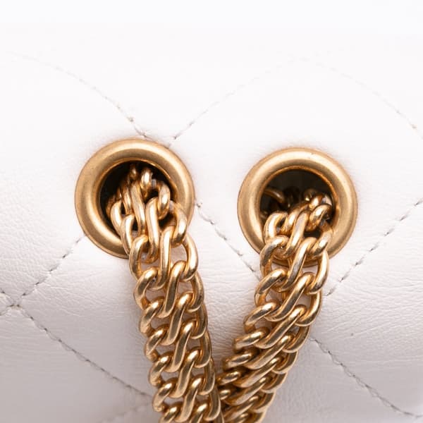 Pre-owned Chanel Small Quilted Lambskin On And On Chain Flap White