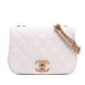 Miniatyrbild 1 av 10: Pre-owned Chanel Small Quilted Lambskin On And On Chain Flap White