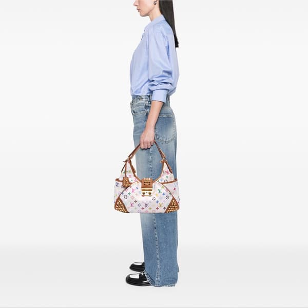 Pre-owned Louis Vuitton Monogram Multicolore Chrissie MM White