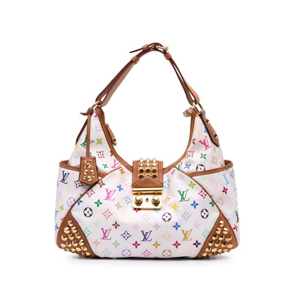 Pre-owned Louis Vuitton Monogram Multicolore Chrissie MM White