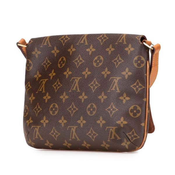 Pre-owned Louis Vuitton Monogram Musette Tango Short Strap Brown