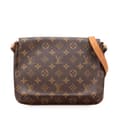 Miniatyrbillede 1 af 10: Pre-owned Louis Vuitton Monogram Musette Tango Short Strap Brown