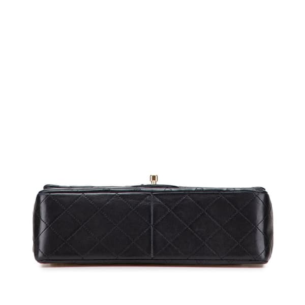Pre-owned Chanel Medium Tall Classic Lambskin Double Flap Black