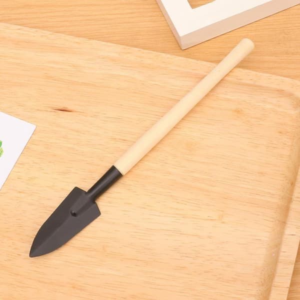 3st/set mini trädgårdsplanteringsskyffel och kratta kit, med trähandtag