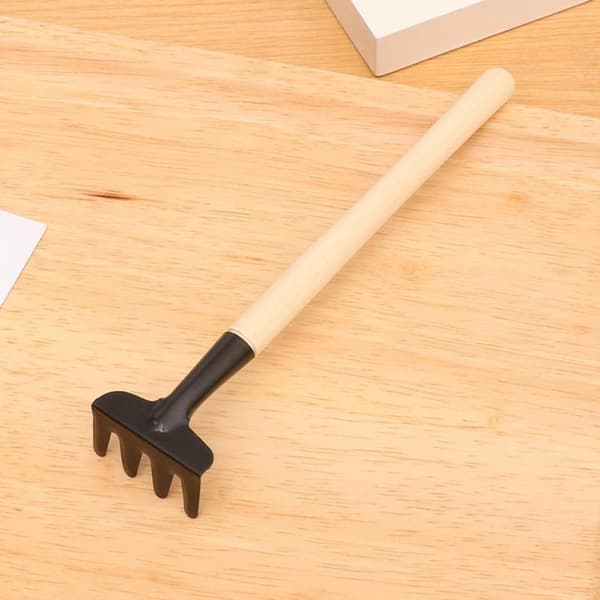 3st/set mini trädgårdsplanteringsskyffel och kratta kit, med trähandtag