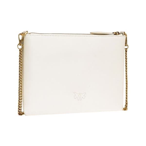 Läderclutch för dam - PINKO - Bianco - Primavera/Estate 2023 - 100% Pelle