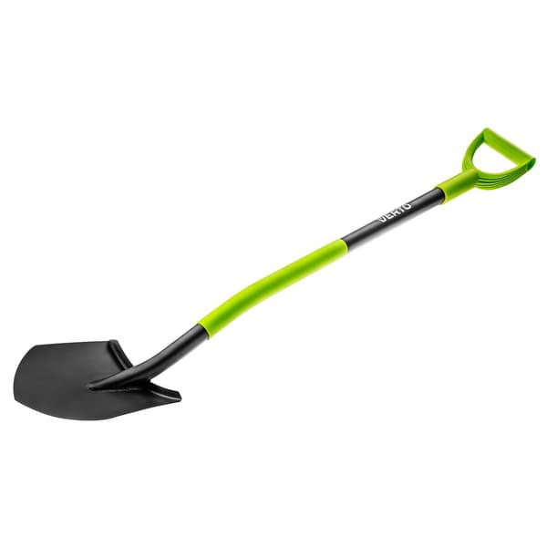 Skarp spade, metalhåndtag, plastikhåndtag