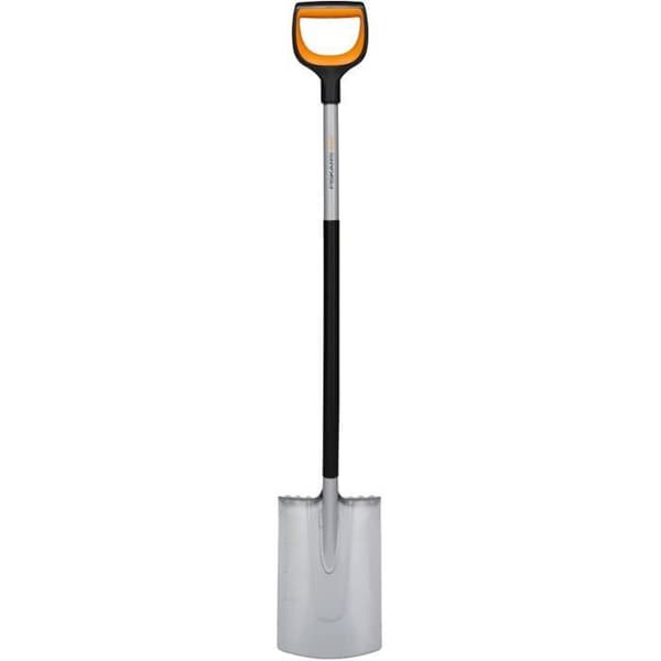 Fiskars Spade för mjuka och stenfattiga jordar, Rundtopp, 120 cm, 1,95 kg, Skaft i borstålsblad, SvartOrange, Xact, 106