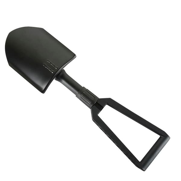 Svart M-Tac hopfällbar sits med grönt lock, stål och plast