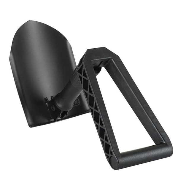 Svart M-Tac hopfällbar sits med grönt lock, stål och plast