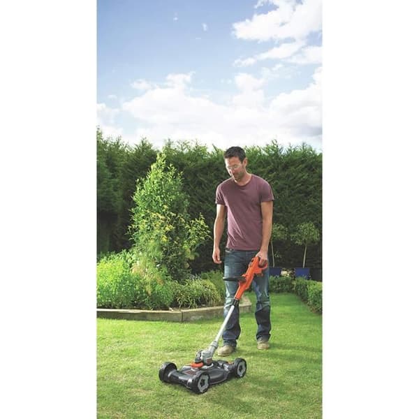 Svart - Decker BLACK+DECKER 3-i-1 Verktyg: 18V sladdlös trimmer, kantskärare och trimmer Orange 28 cm -