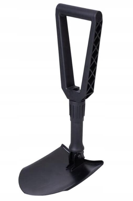 Sammenklappelig skovl + låg 59 cm sort metal