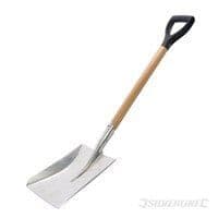 Trädgårdsskyffel i aluminium - SILVERLINE - 102 cm - Slitstarkt trähandtag - "D" handtag