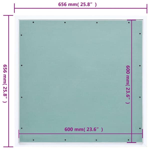 vidaXL Inspeksjonsluke med aluminiumsramme og gipsplate 600x600 mm