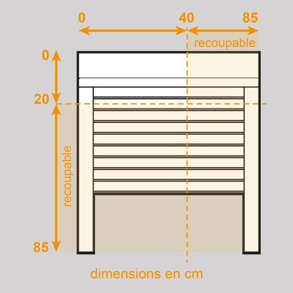 Elektrisk elektrisk rulllucka - L 100 x H 120 cm