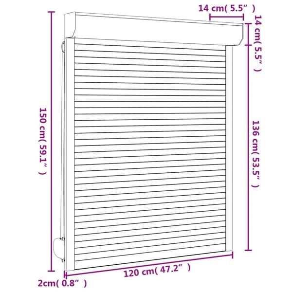 Rulljalusi aluminium 120x150 cm antracit