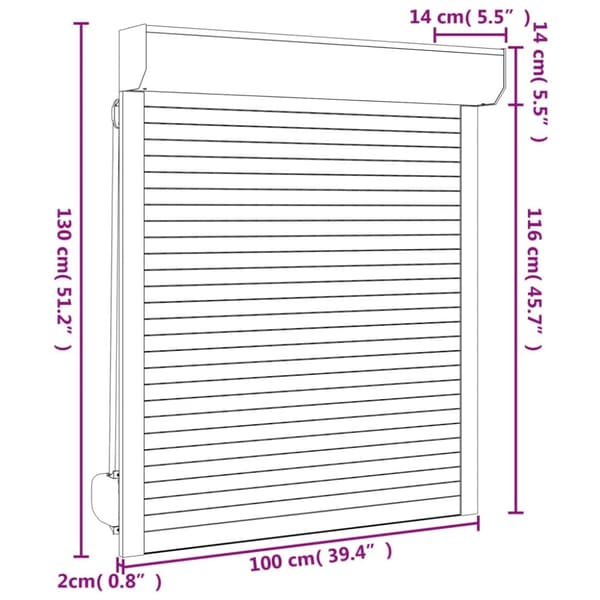Rulljalusi aluminium 100x130 cm antracit