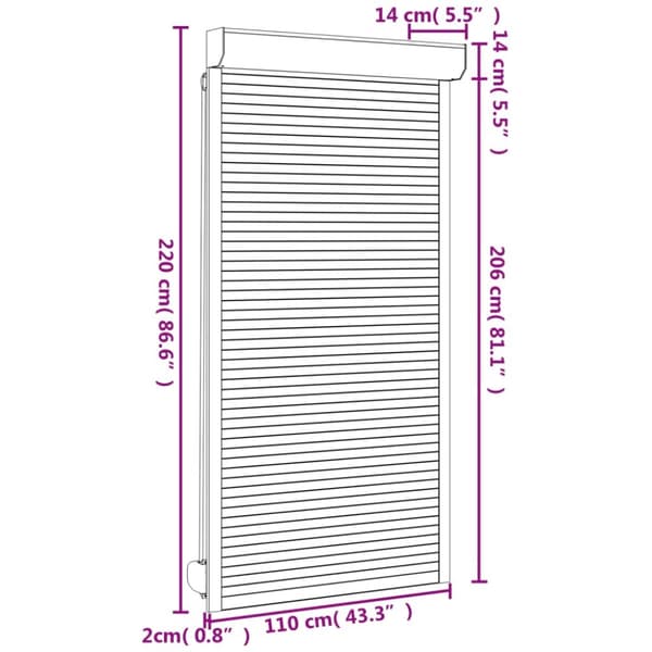 vidaXL Rulljalusi aluminium 110x220 cm vit - Fönsterluckor