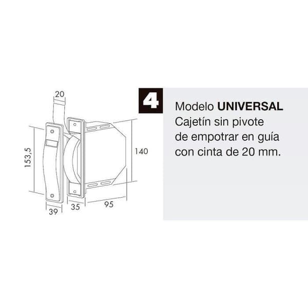Vit universal shutter webbing rulle 20 mm webbing fly#2013265923;