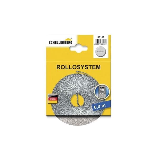 Rolling Shutter Strap - GENERISK - 23mmx6mts - Grå - Rulltyp - Vit Färg