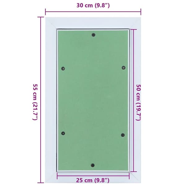 vidaXL Adgangspanel Grøn, Sølvfarvet Aluminium, Gips 550 x 300 x 12.5 mm