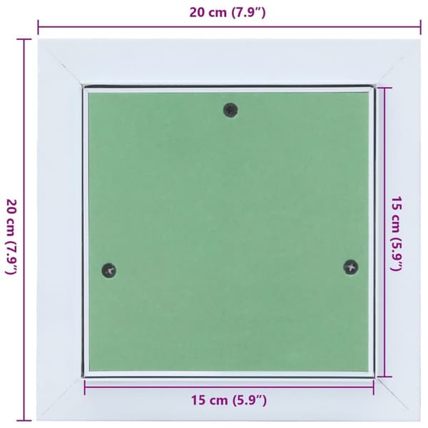 vidaXL Adgangspanel Grøn, Sølvfarvet Aluminium, Gips 200 x 200 x 12,5 mm