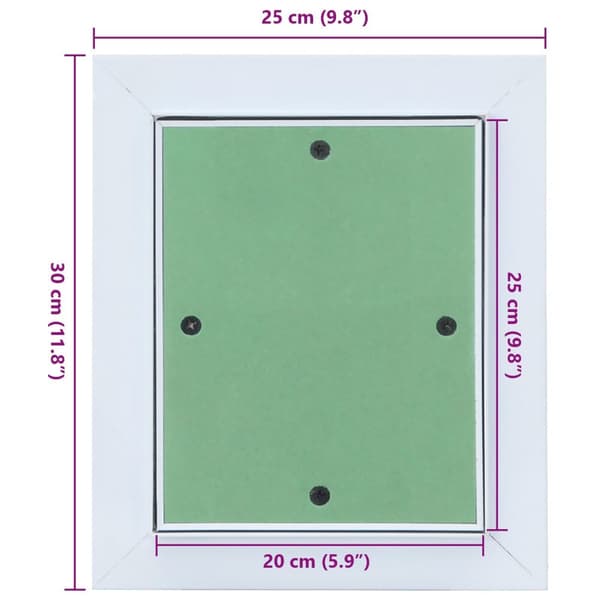vidaXL Åtkomstpanel Grön, Silver Aluminium, Gips 300 x 250 x 12.5 mm