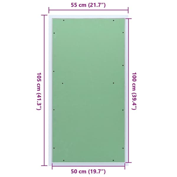 vidaXL Käyttölaippa Alumiinikehyksellä ja Kipsilevyllä 500x1000 mm