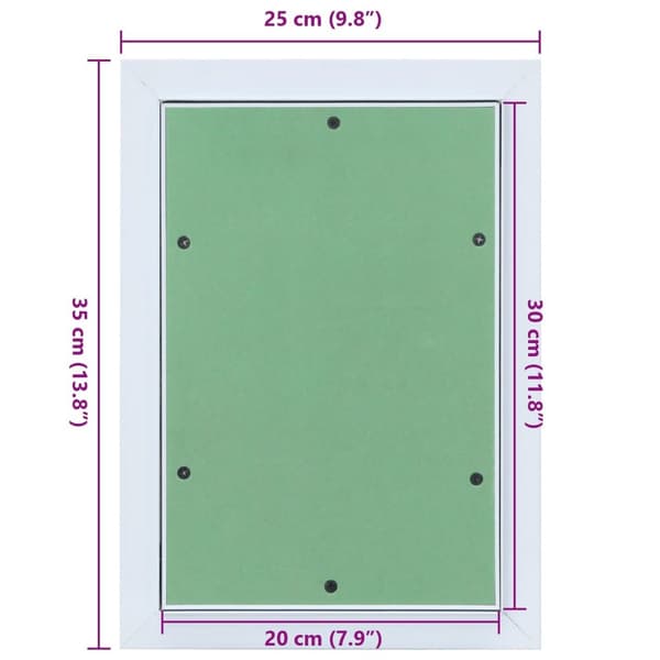 vidaXL Tilgangspanel med aluminiumsramme og gips 200x300 mm