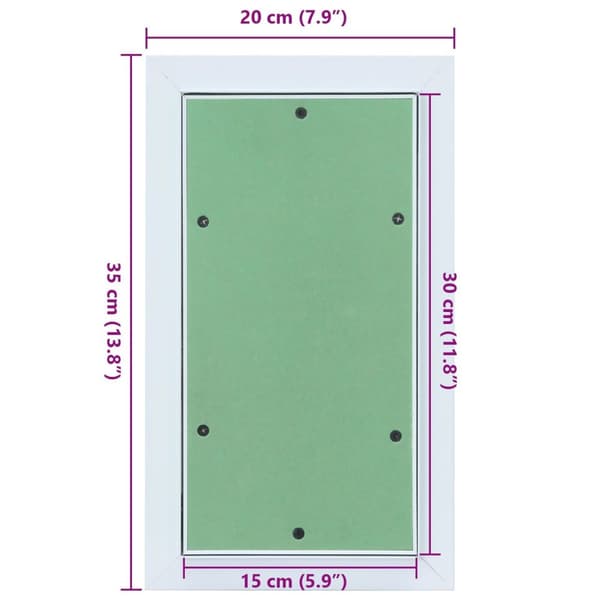 vidaXL Adgangspanel Grøn, Sølvfarvet Aluminium, Gips 350 x 200 x 12.5 mm