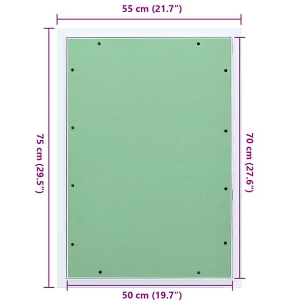vidaXL Pääsypaneeli alumiinirungolla ja kipsilevyllä 500x700 mm