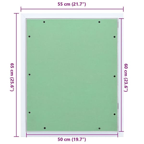 vidaXL Adgangspanel Grøn, Sølv Aluminium, Gips 650 x 550 x 12.5 mm