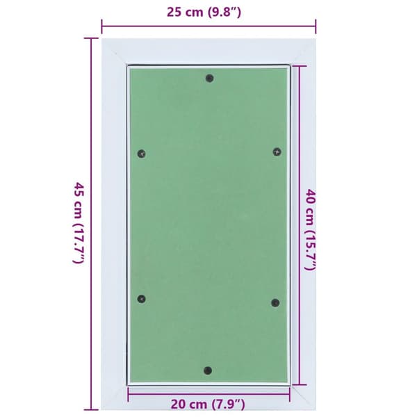 vidaXL Alumiinirunko ja kipsilevy 200x400 mm pääsypaneeli