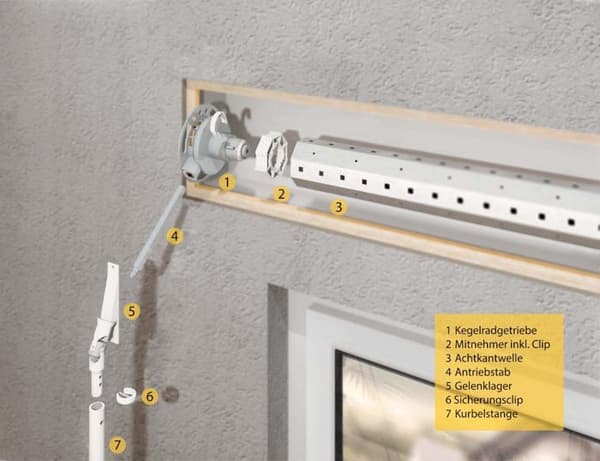 Schellenberg slutartillbehör - 11126 - Clip-on ring för rulljalusi vev Vit