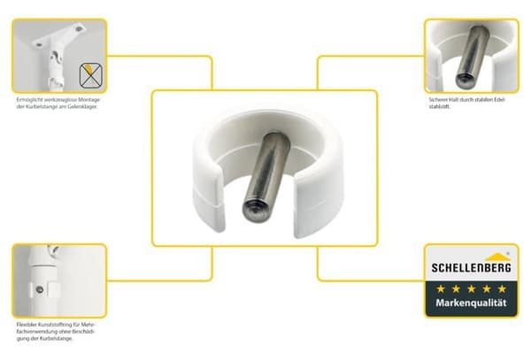 Schellenberg slutartillbehör - 11126 - Clip-on ring för rulljalusi vev Vit