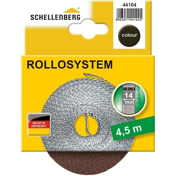 Volet roulant Schellenberg - 44104 - Rem för rullgardin, 14 mm, 4,5 m, Brun