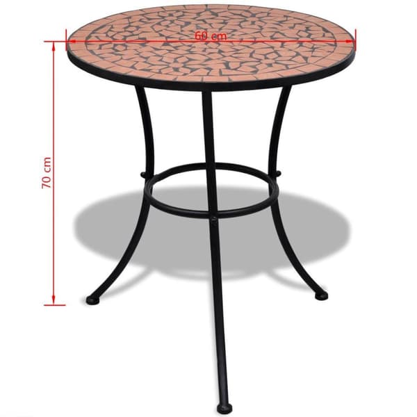 vidaXL Bistropöytä terrakotta 60 cm mosaiikki