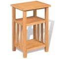 Miniatyrbilde 1 av 8: vidaXL Endebord med bladhylle 27x35x55 cm heltre eik