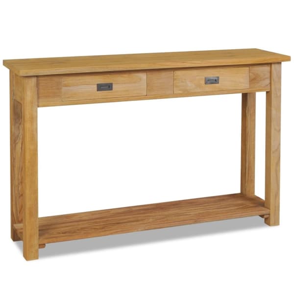 vidaXL konsolbord 120x30x80 cm massivt teaktræ