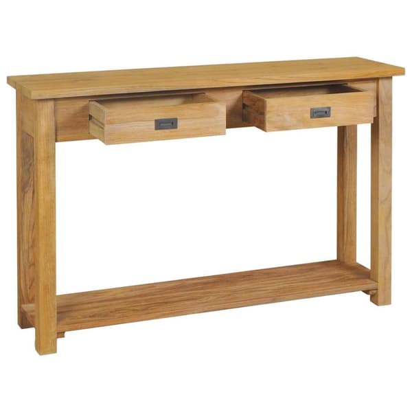 vidaXL Konsollbord massiv teak 120x30x80 cm