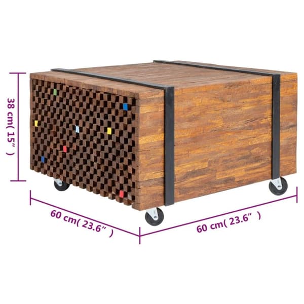vidaXL Sidebord teak 60x60x38 cm