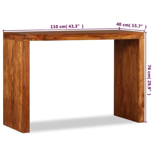 vidaXL Sivupöytä täysi puu hunajaviimeistelyllä 110x40x76 cm