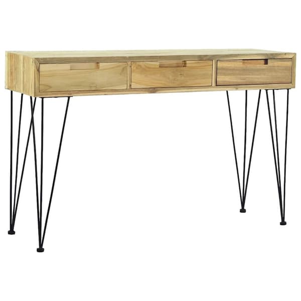 vidaXL Konsolbord 120x35x76 cm massiv teak
