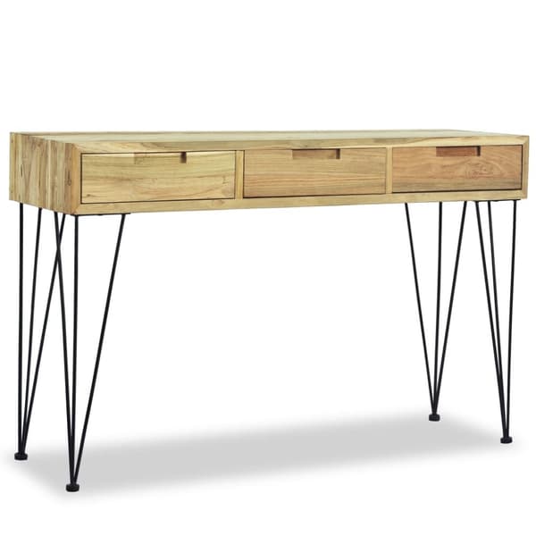 vidaXL Konsolbord 120x35x76 cm massiv teak
