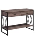 Miniatyrbillede 1 af 11: Konsol med Hylde Sort Brun Grå Træ 107 x 46 cm 2 Skuffer 1 Hylde Moderne Stil