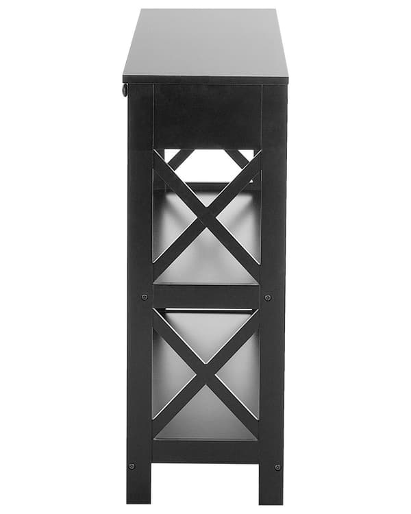 Konsolipöytä musta MDF-levy 100 x 30 x 80 cm laatikolla hyllyillä moderni tyyli