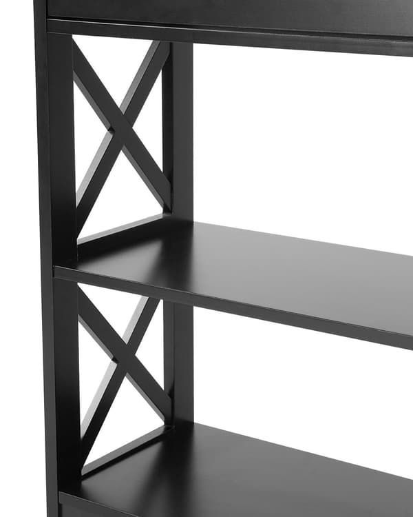 Konsolipöytä musta MDF-levy 100 x 30 x 80 cm laatikolla hyllyillä moderni tyyli